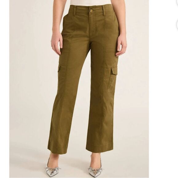 Free Assembly Straight Green Cargo Pants Women’s size 14 NWT - Picture 3 of 8